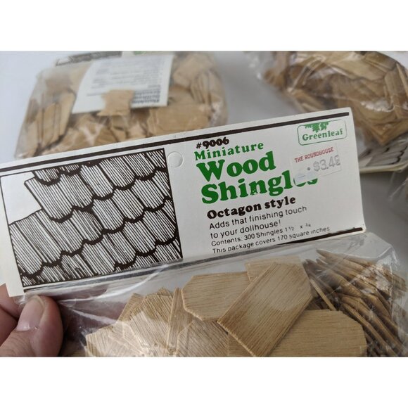 4 Packs Greenleaf Miniature Wood Shingles Dollhouse 9006 300 Ct 170 Sq In. Each - Picture 3 of 8